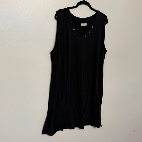 Black Bobbie Brooks Plus 3X Sleeveless T-Shirt Dress - Picture 1 of 2